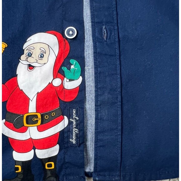Denim & Flowers Ricky Singh Men's Santa Button-Down Christmas Shirt  Size M - Picture 3 of 9